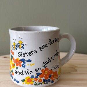 White Ceramic Floral Mug with Colorful Spring Blooms